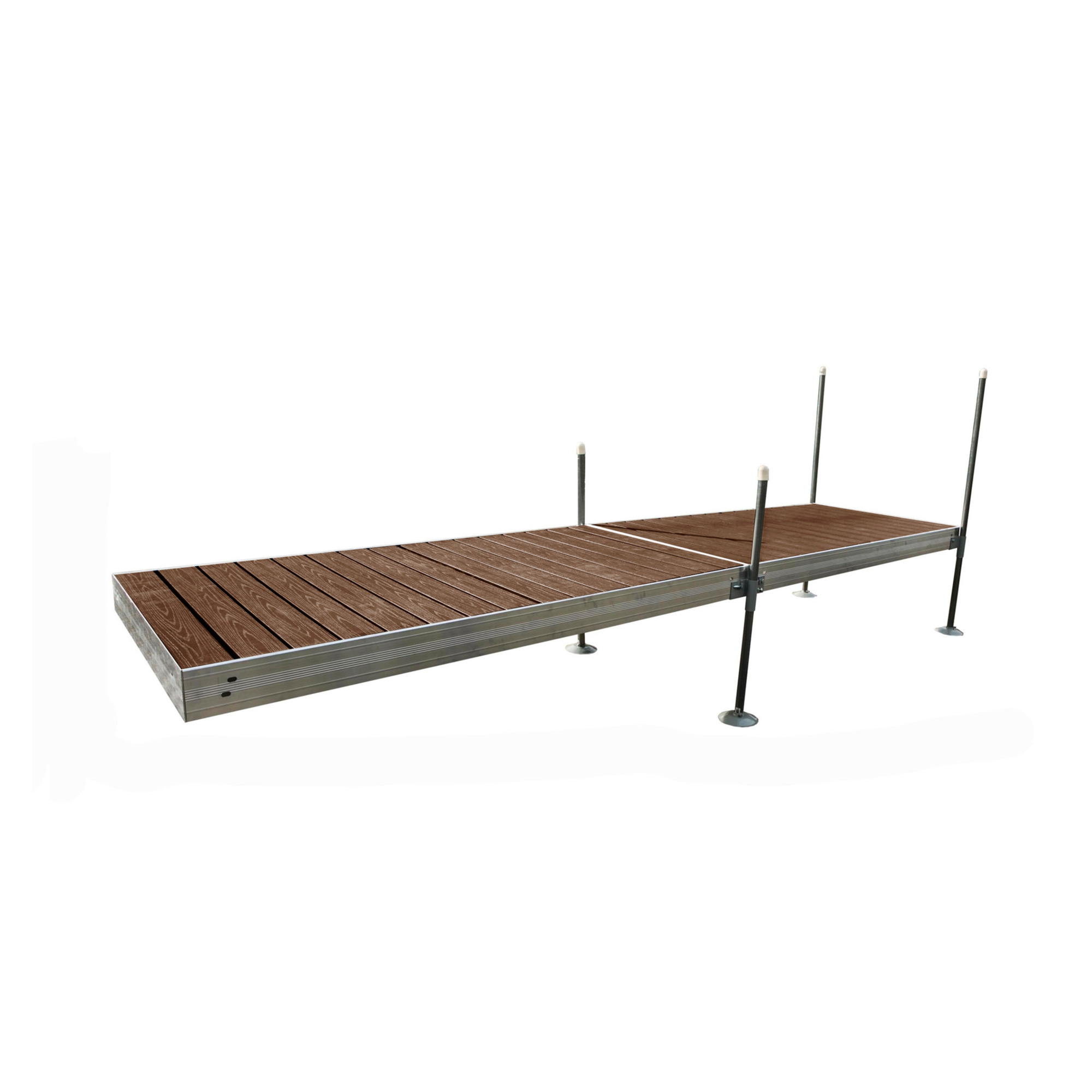 Tommy Docks PVC Aluminum Dock - 16ft., Brown, Composite Decking, Corrosion-Resistant, Model# TDSAZB-40016